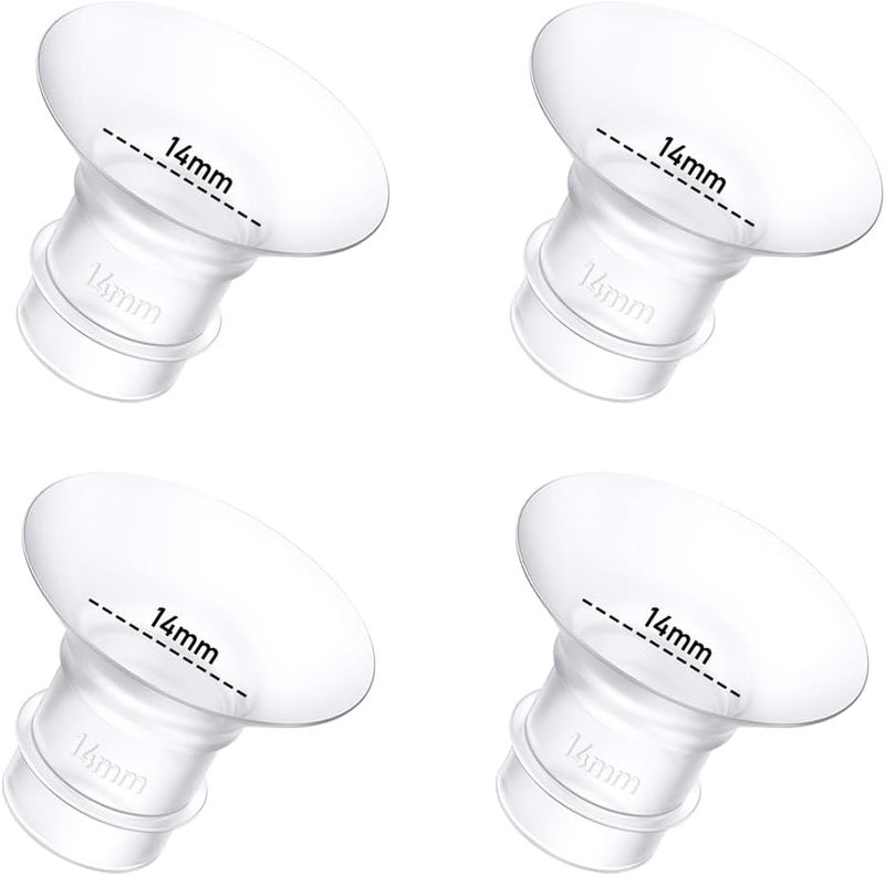 BDICOVE 4Pcs Breast Pump Flange Insert 14mm Compatible with Momcozy/Spectra/Medela/eufy/Elvie/Lansinoh/Paruu P10 Breast Pump, Fit for Momcozy M5/M9/M6/V2 Pro/V2 pro/S12 Pro/eufy E10 S1 S1 Pro, 24mm Flange - Image 1